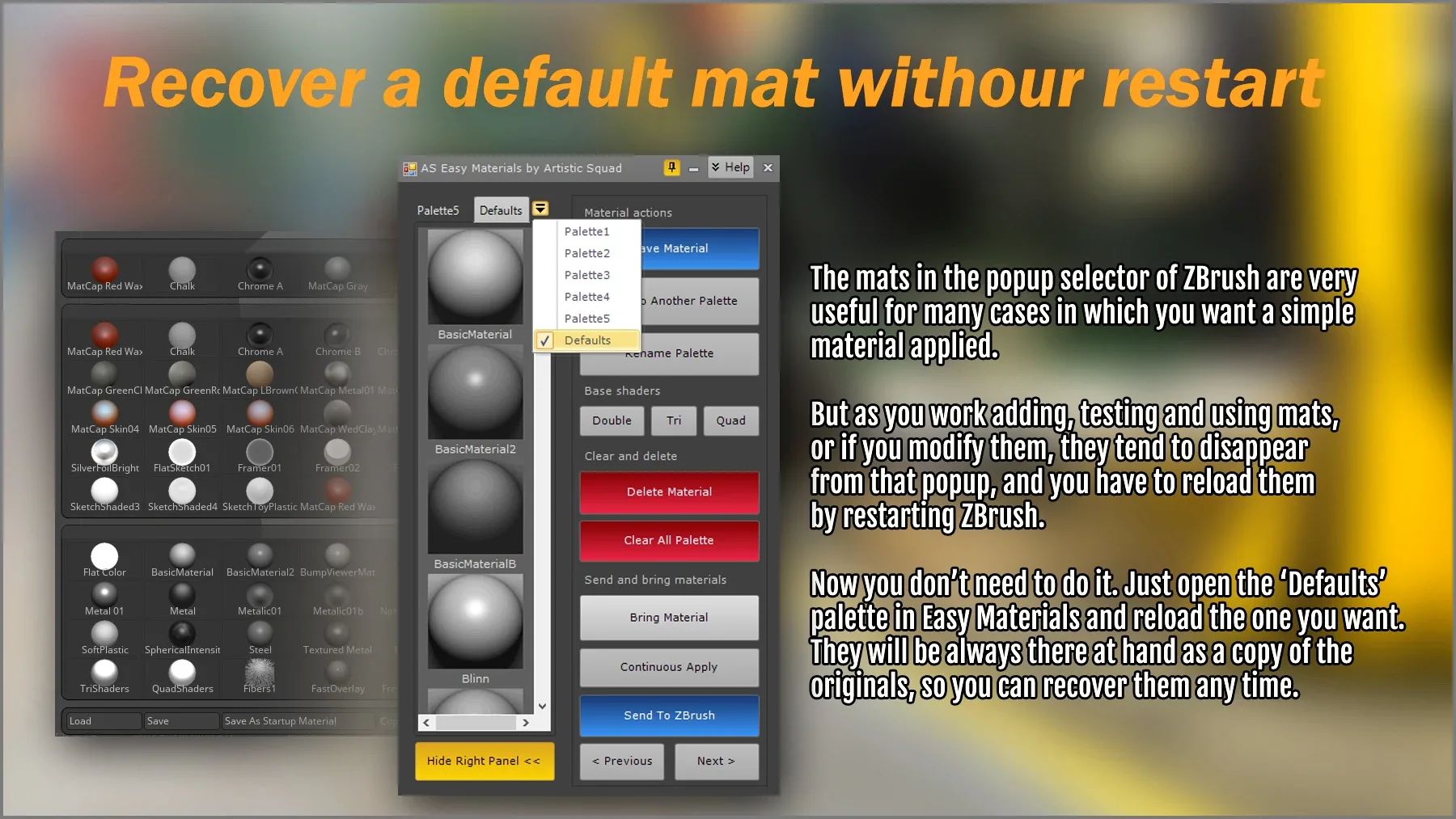 Easy Materials ZBrush Plugin FlippedNormals