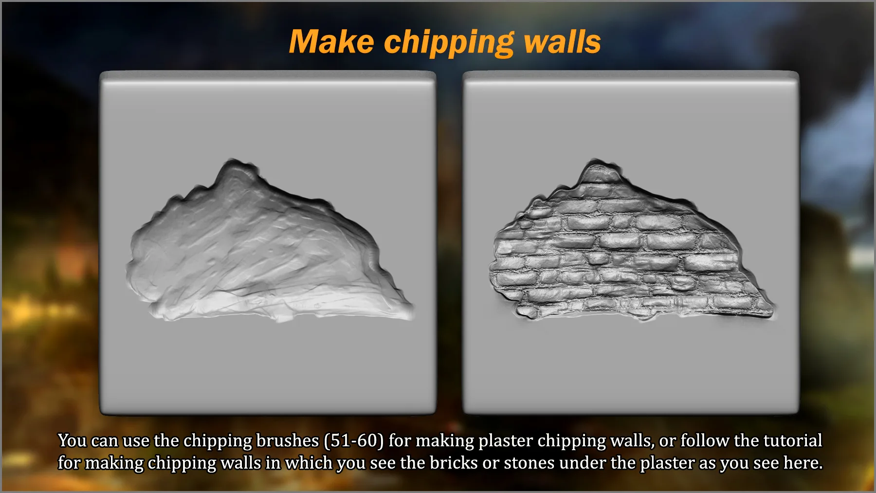 Wall Maker 120 ZBrush Brushes, 60 Alphas, and 55 Patterns