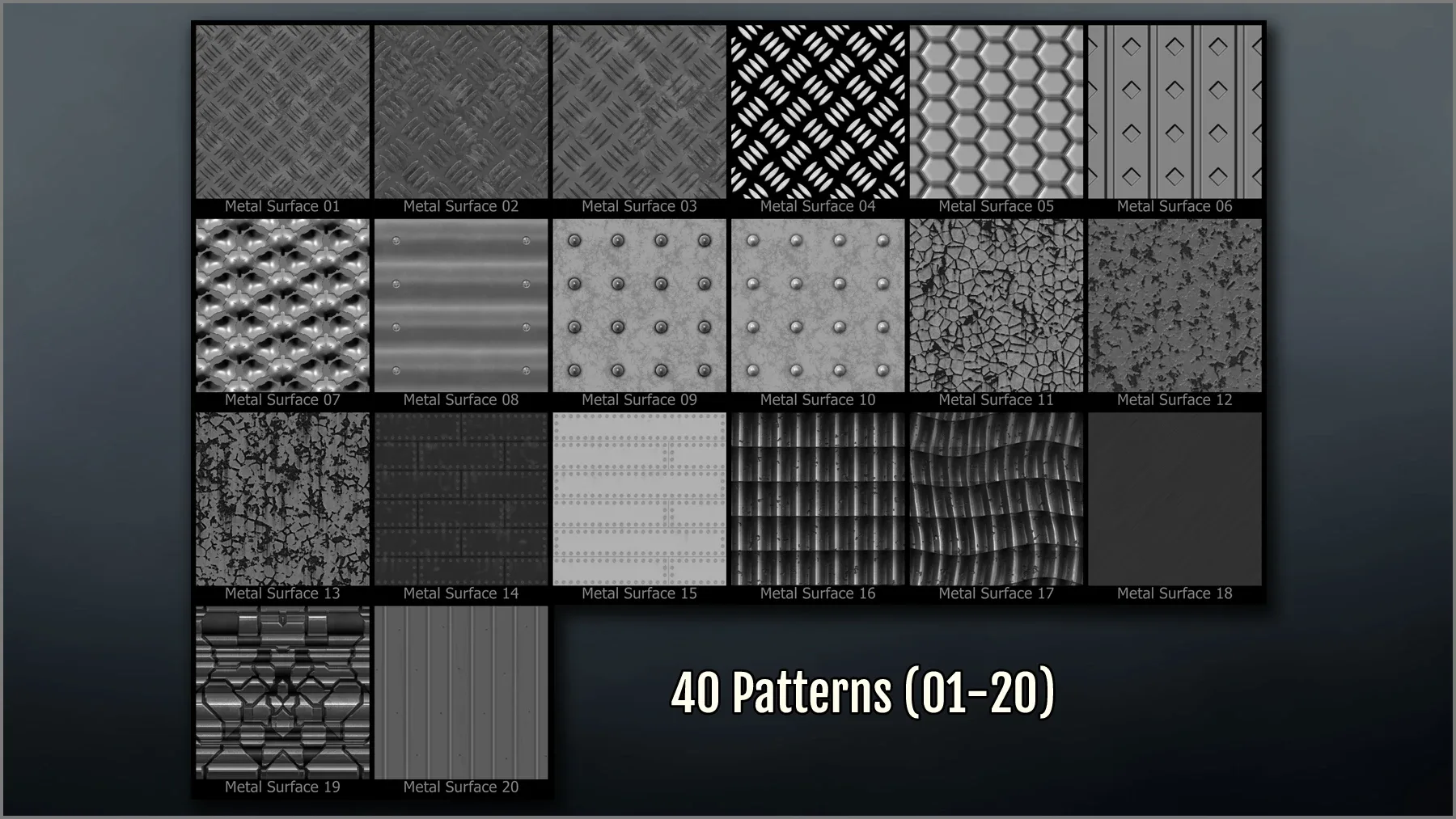 Metal Surface Maker 300 ZBrush Brushes, 75 Alphas, and 40 Patterns