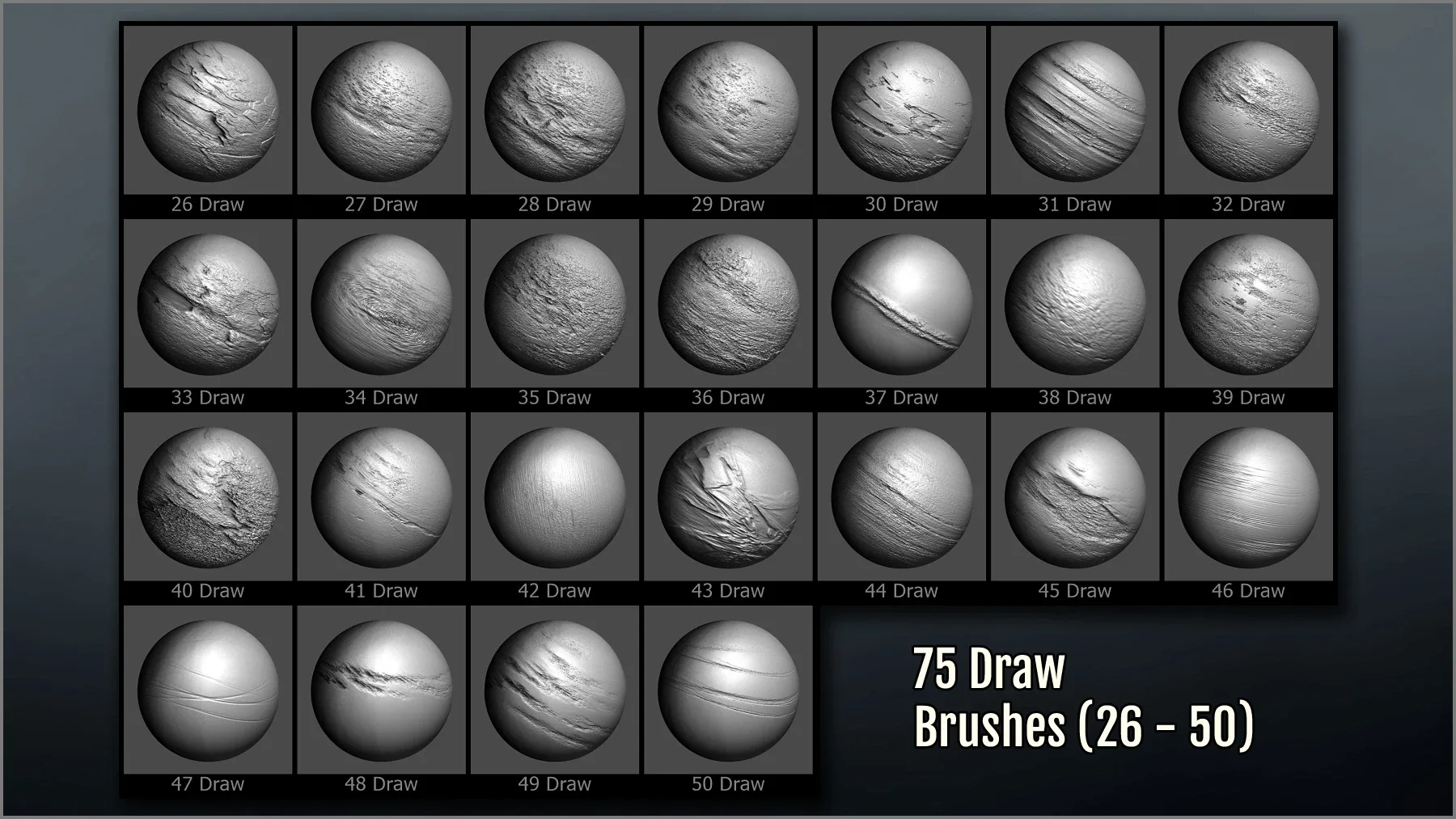 Metal Surface Maker 300 ZBrush Brushes, 75 Alphas, and 40 Patterns