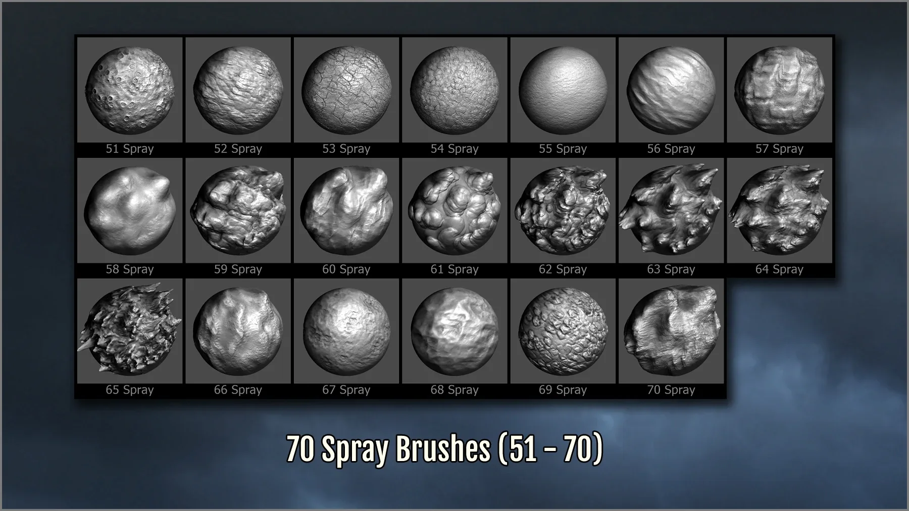 Terrain And Ground Maker 280 ZBrush Brushes and 70 Alphas