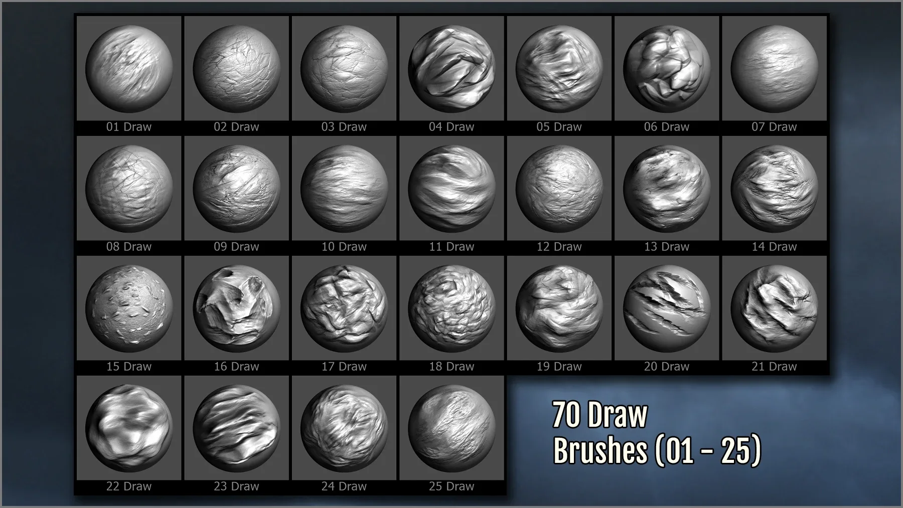 Terrain And Ground Maker 280 ZBrush Brushes and 70 Alphas