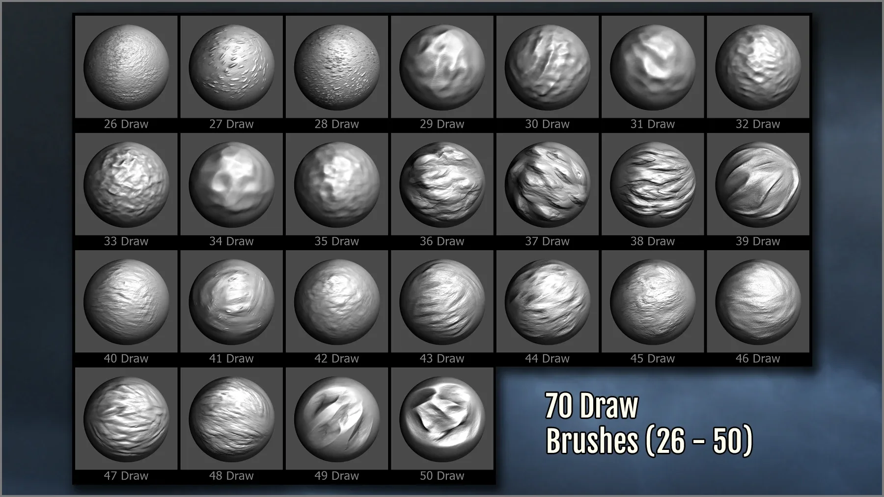 Terrain And Ground Maker 280 ZBrush Brushes and 70 Alphas