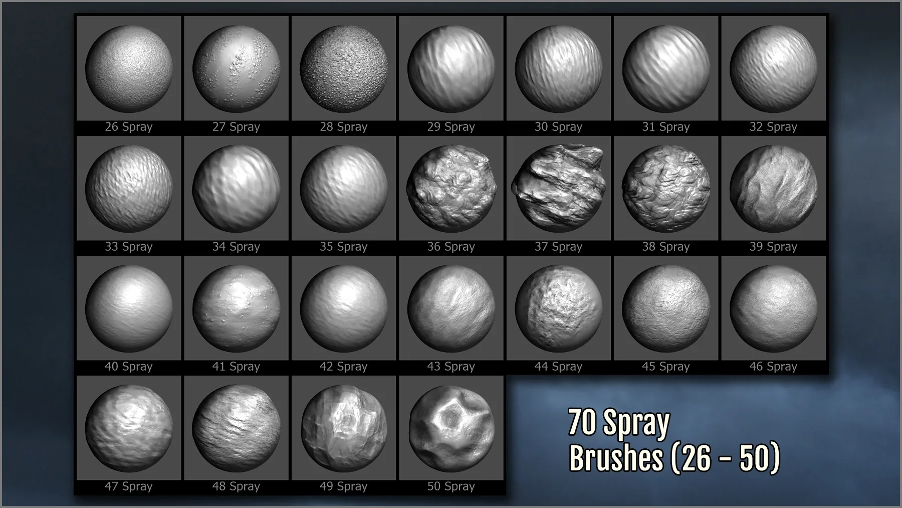 Terrain And Ground Maker 280 ZBrush Brushes and 70 Alphas