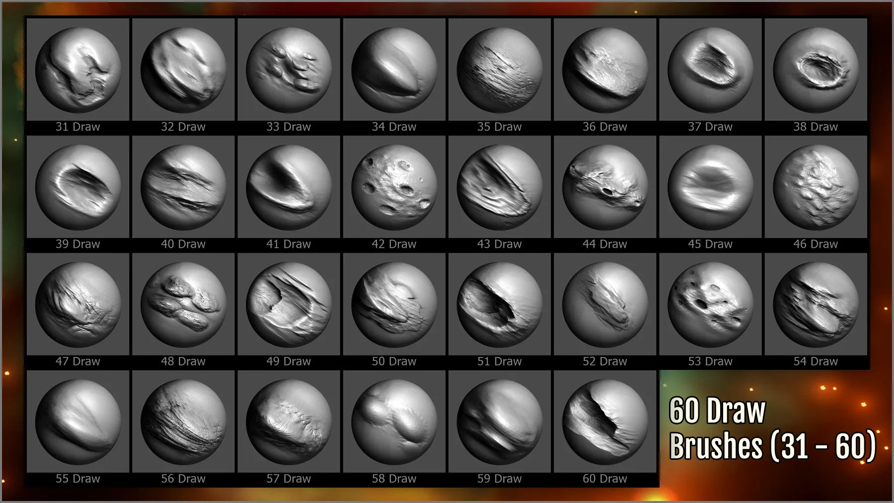 Alien Planet Maker 300 ZBrush Brushes 60 Alphas and 50 Seamless Textures