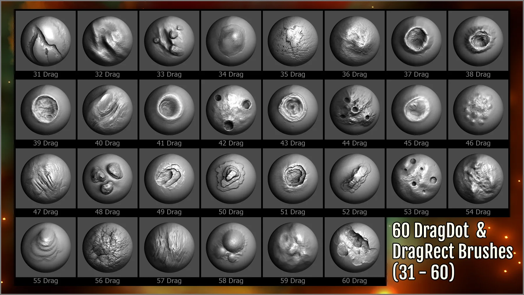 Alien Planet Maker 300 ZBrush Brushes 60 Alphas and 50 Seamless Textures