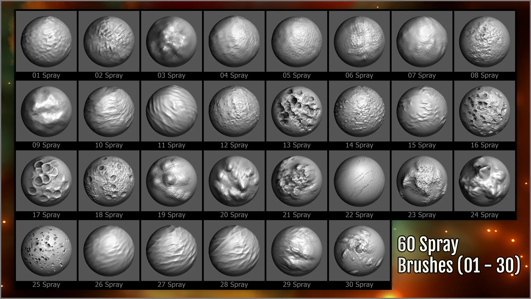 Alien Planet Maker 300 ZBrush Brushes 60 Alphas and 50 Seamless Textures