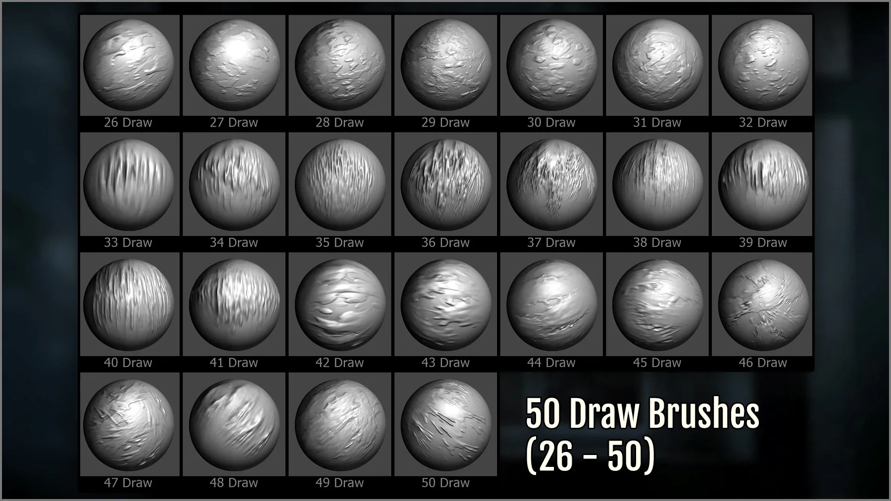 Drips And Splatter Maker 300 ZBrush Brushes and 50 Alphas