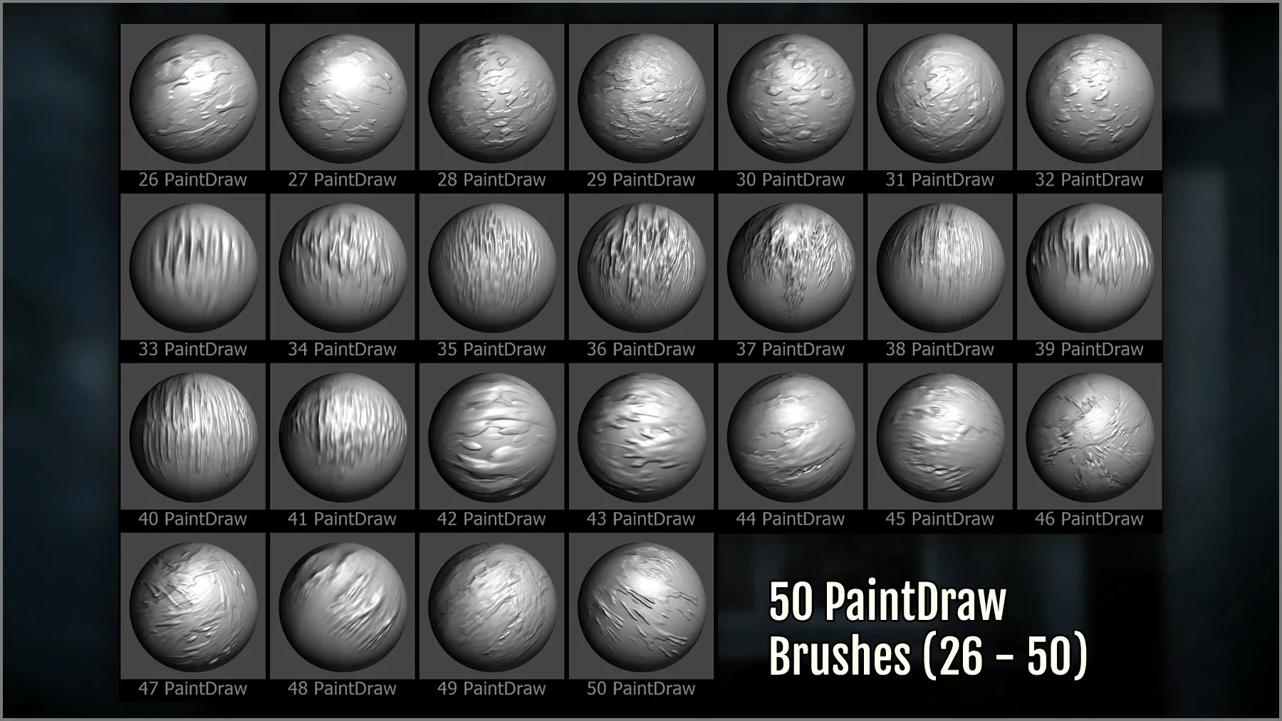 Drips And Splatter Maker 300 ZBrush Brushes and 50 Alphas