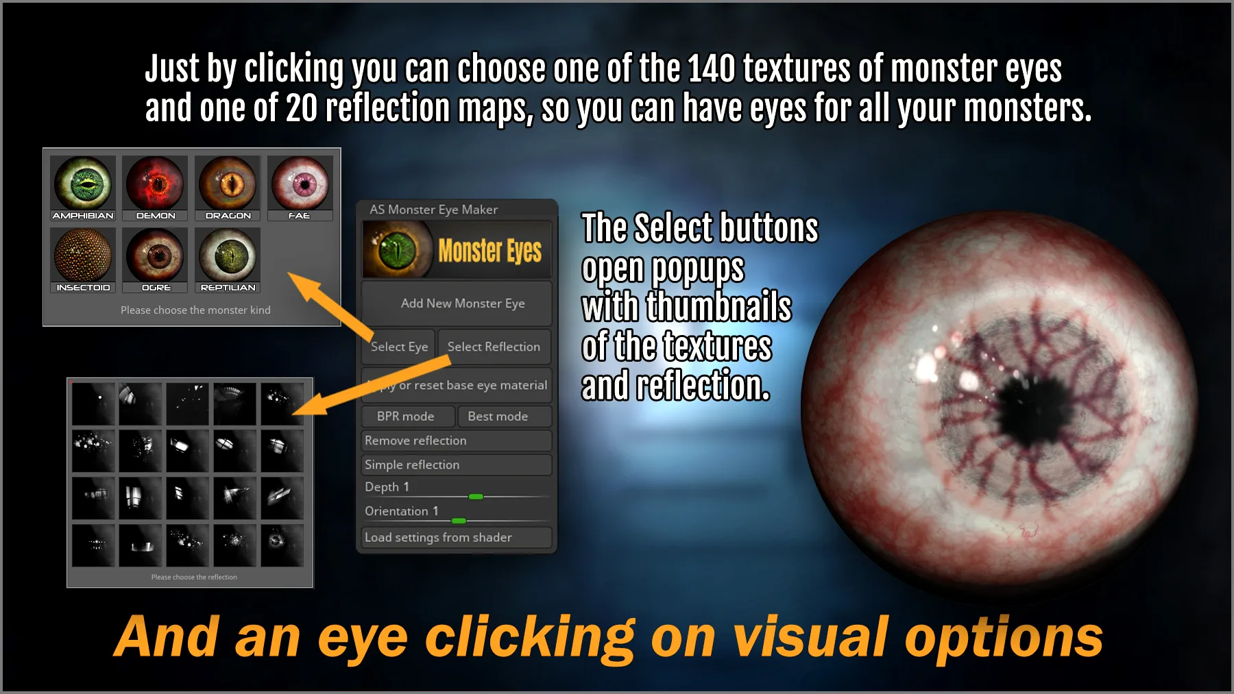 Monster Eye Maker: 140 Eyes and ZBrush Plugin