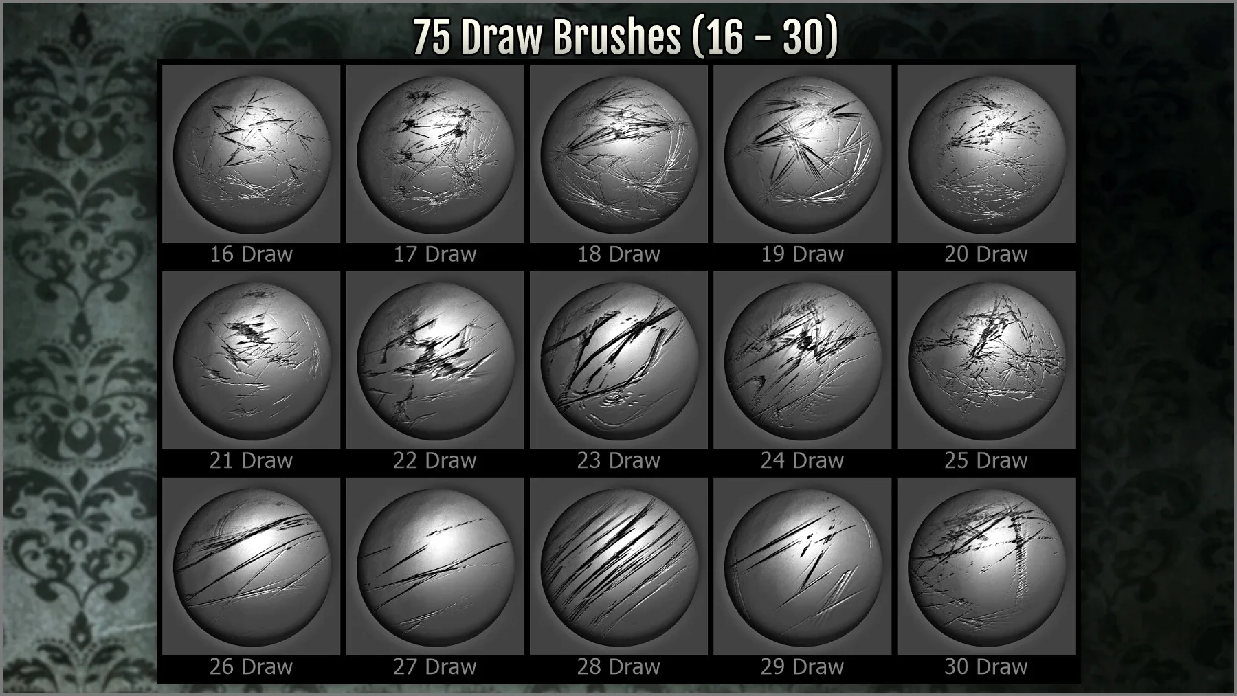 Glass Maker 300 ZBrush brushes, 75 Alphas and 80 Patterns