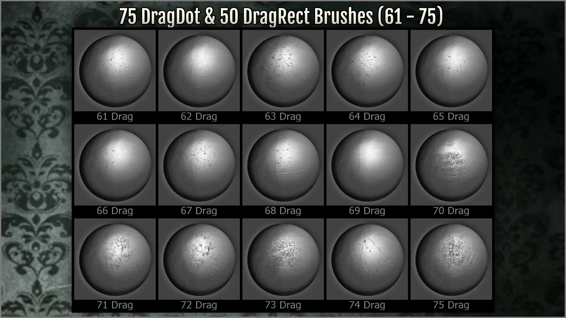 Glass Maker 300 ZBrush brushes, 75 Alphas and 80 Patterns