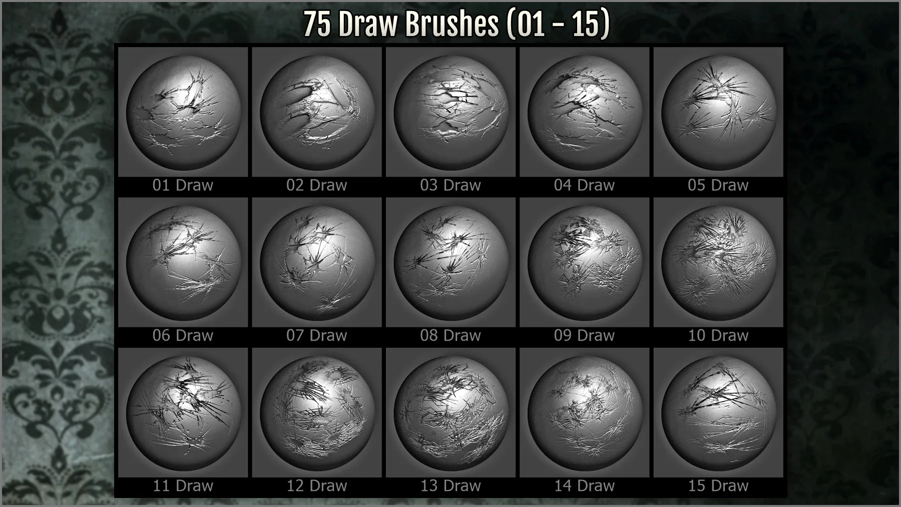 Glass Maker 300 ZBrush brushes, 75 Alphas and 80 Patterns