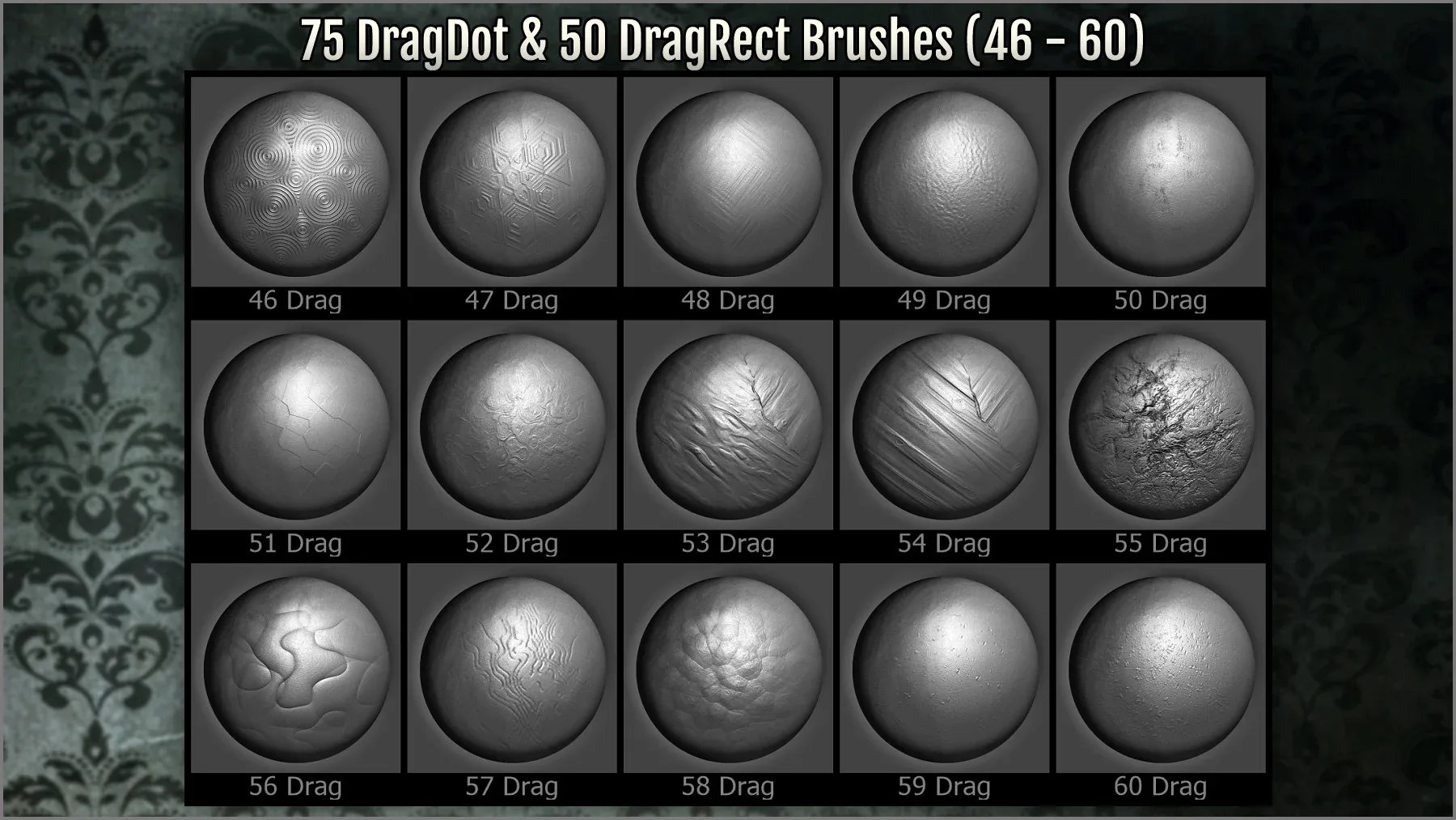 Glass Maker 300 ZBrush brushes, 75 Alphas and 80 Patterns