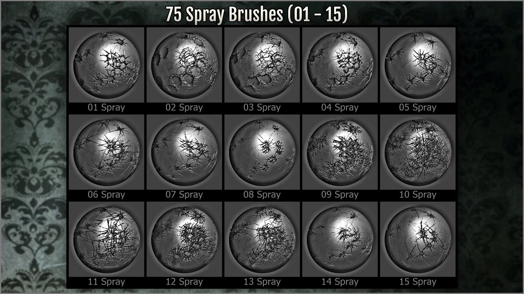 Glass Maker 300 ZBrush brushes, 75 Alphas and 80 Patterns