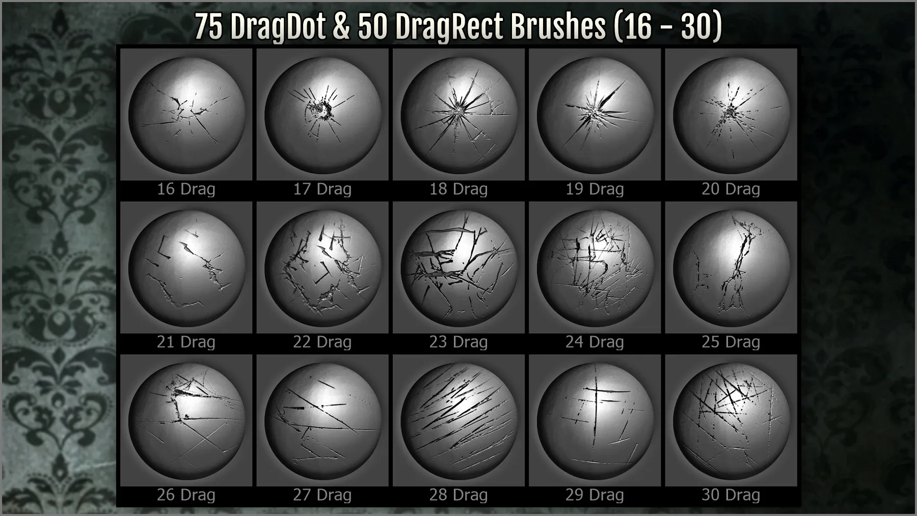 Glass Maker 300 ZBrush brushes, 75 Alphas and 80 Patterns