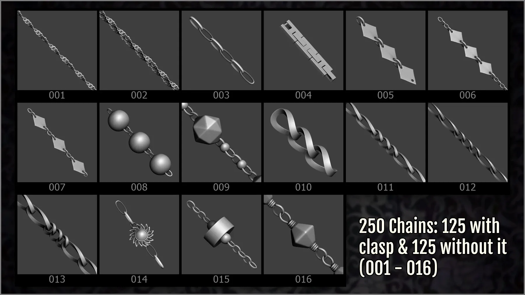 Jewelry Chains Maker 250 ZBrush FlippedNormals
