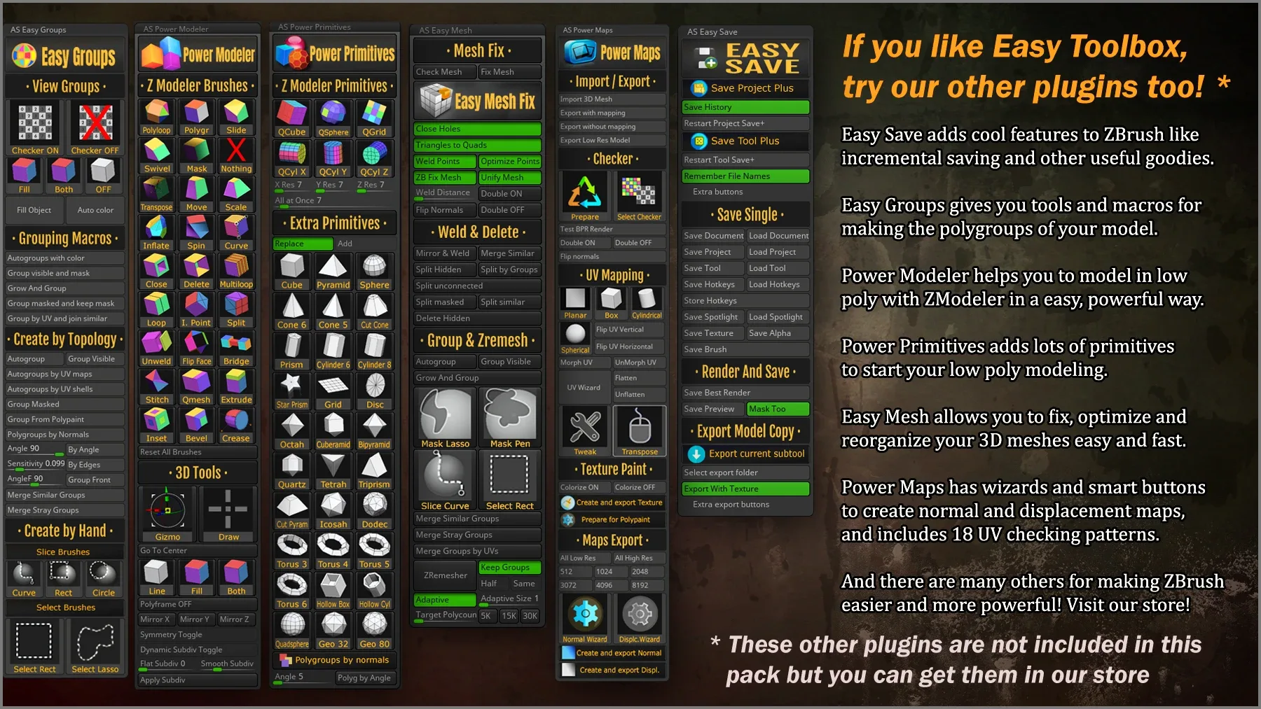 Easy Toolbox ZBrush Plugin