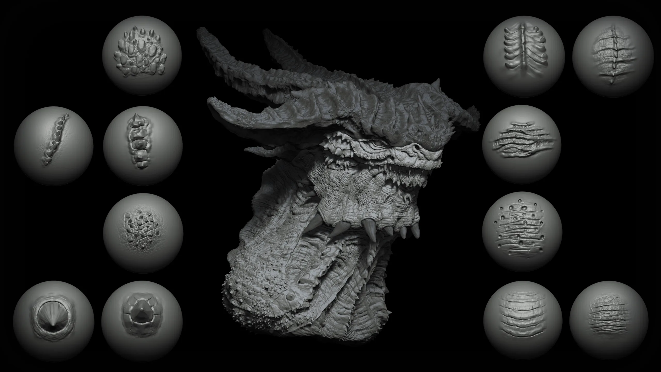 Zbrush + Blender - Dragon VDM Brush