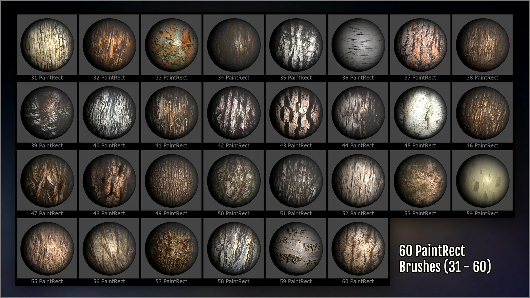 Wood And Bark Maker 305 ZBrush Brushes 65 Alphas And 50 Patterns