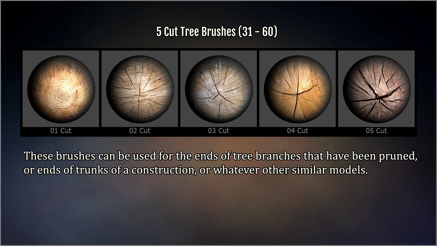 Wood And Bark Maker 305 ZBrush Brushes 65 Alphas And 50 Patterns