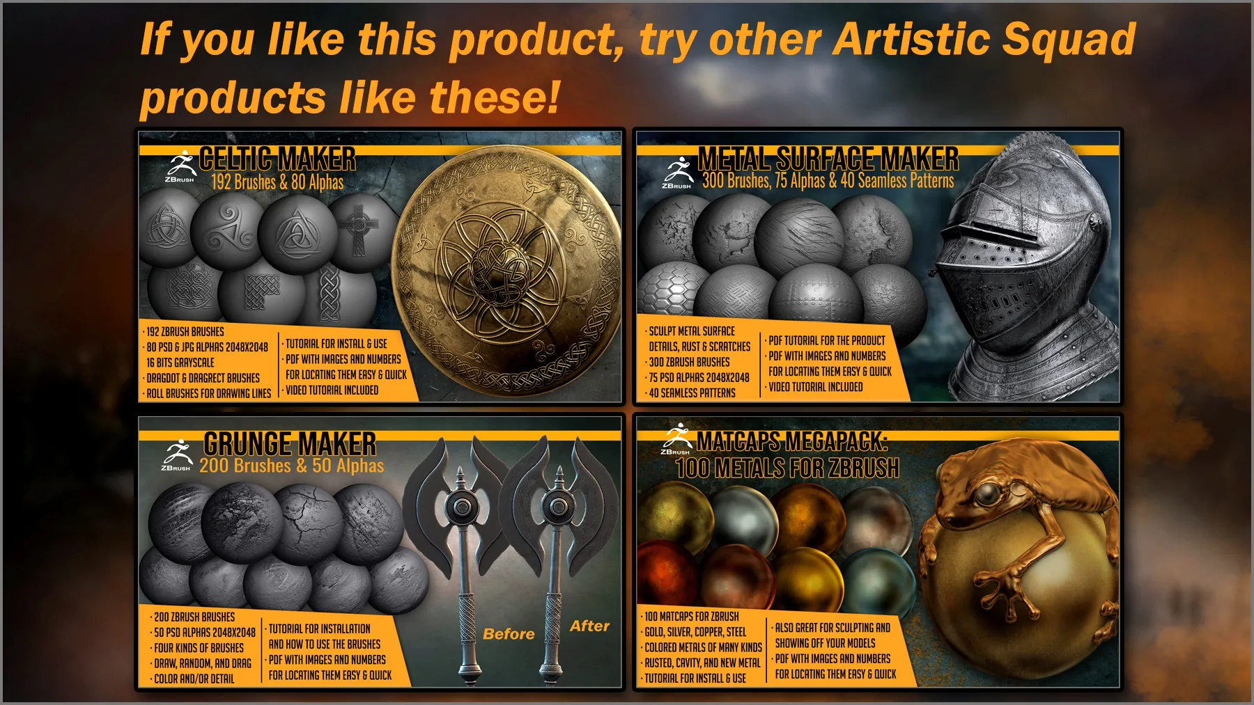 Medieval Maker 300 ZBrush Brushes And 75 Alphas