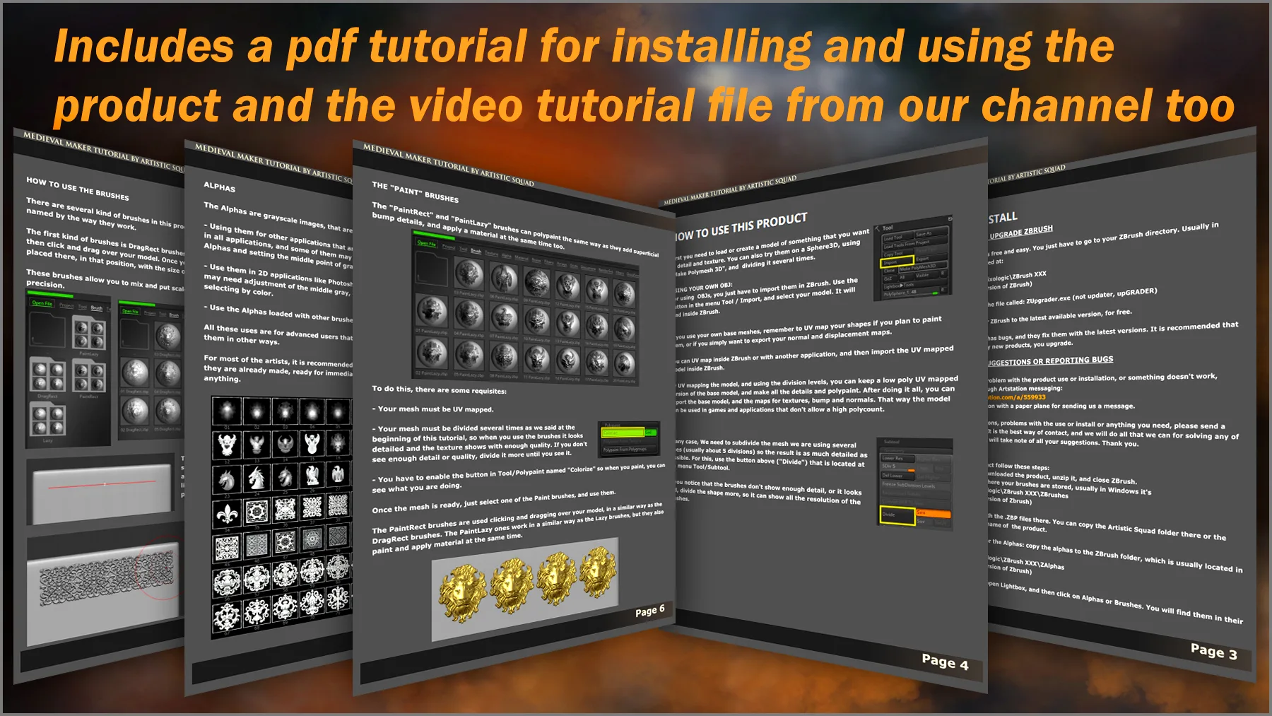 Medieval Maker 300 ZBrush Brushes And 75 Alphas