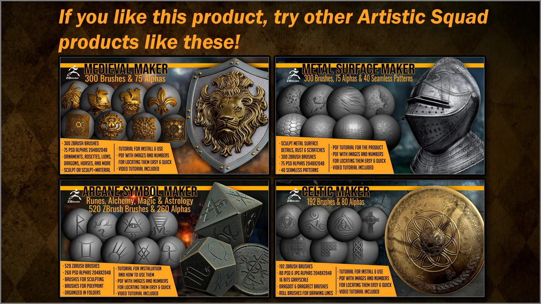 Flourish Maker 300 ZBrush Brushes And 75 Alphas