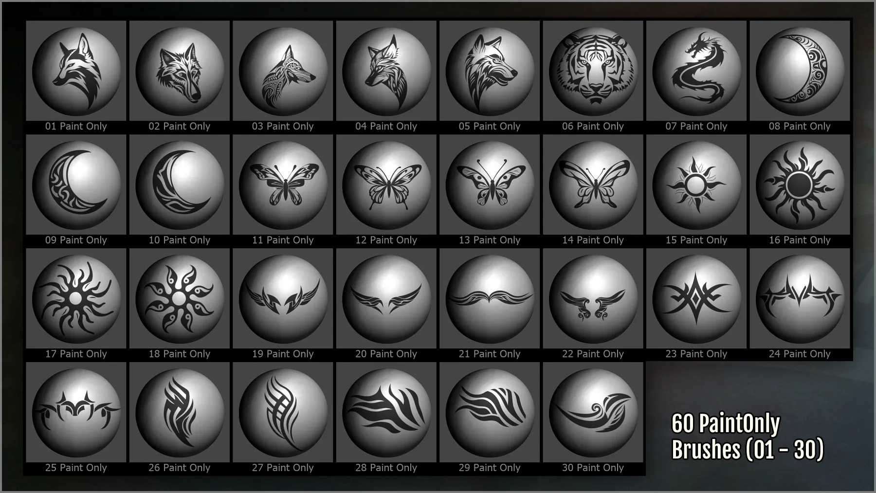 Tribal Maker 300 ZBrush Brushes And 60 Alphas