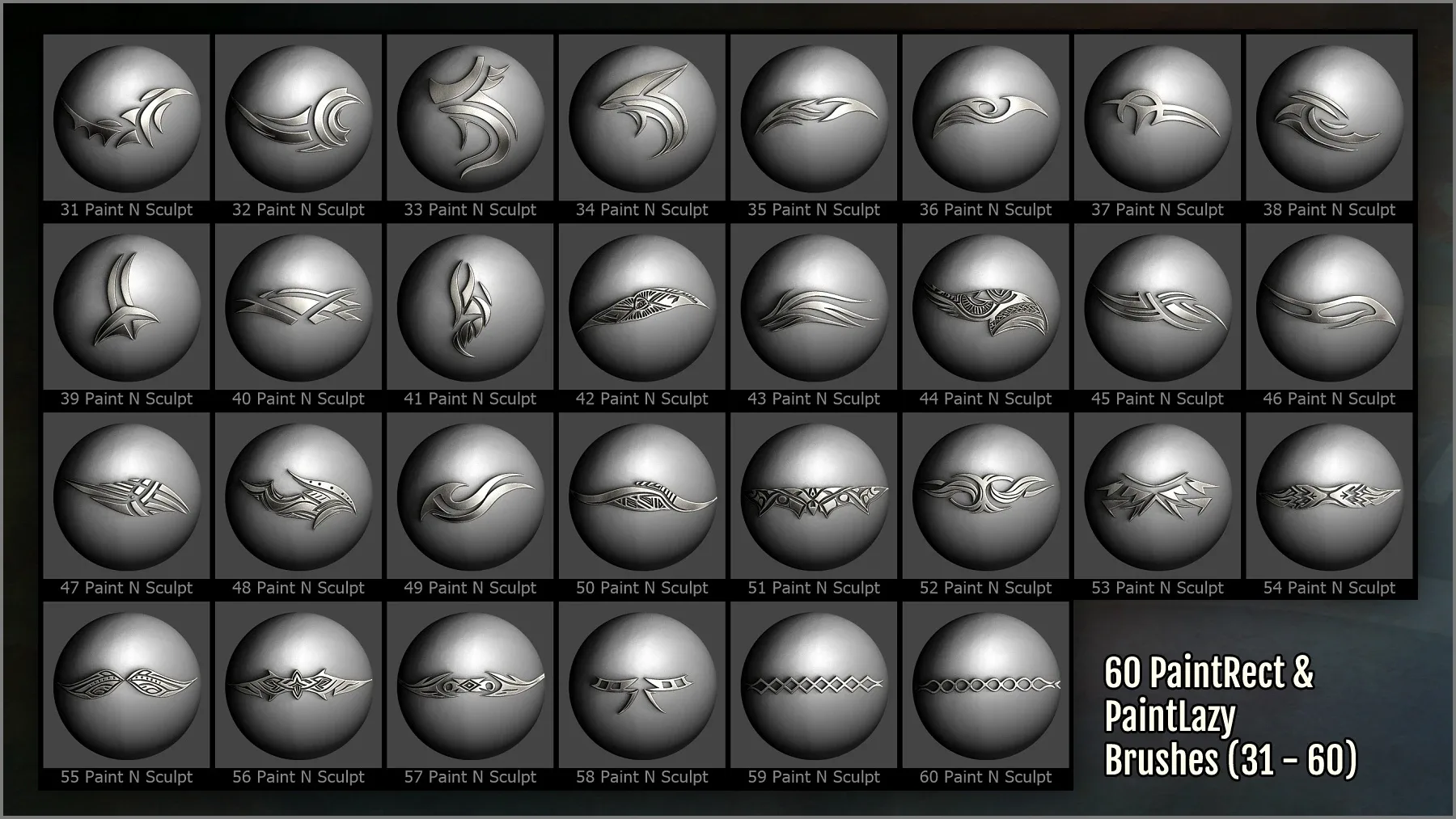 Tribal Maker 300 ZBrush Brushes And 60 Alphas