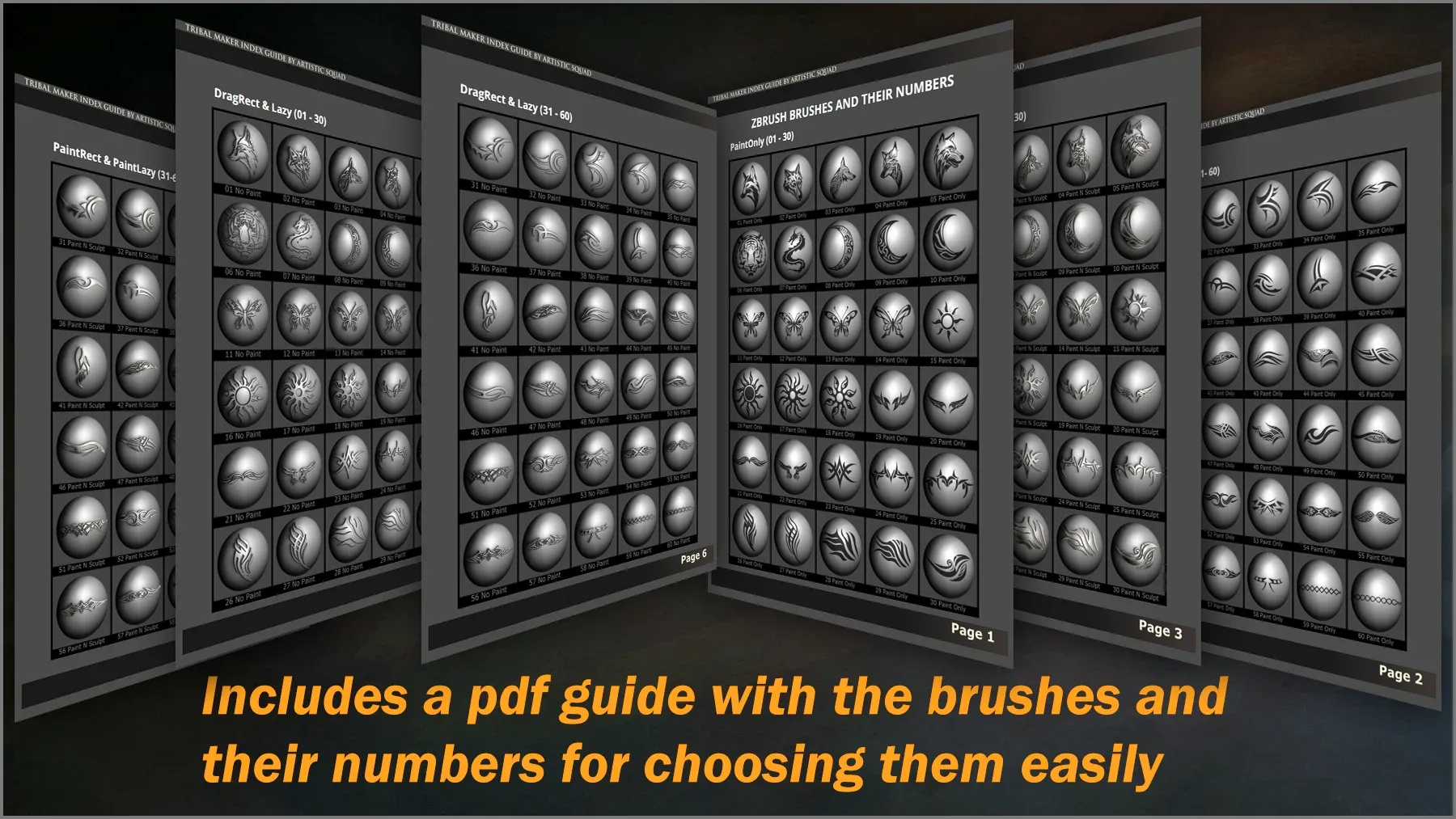 Tribal Maker 300 ZBrush Brushes And 60 Alphas