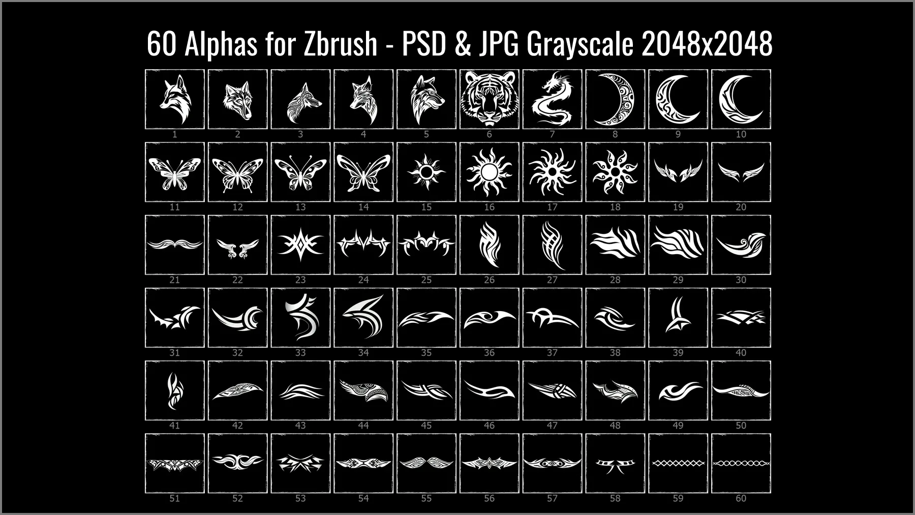 Tribal Maker 300 ZBrush Brushes And 60 Alphas