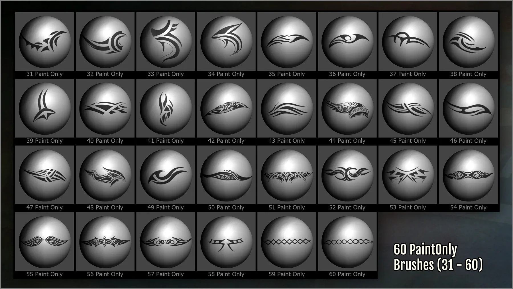 Tribal Maker 300 ZBrush Brushes And 60 Alphas