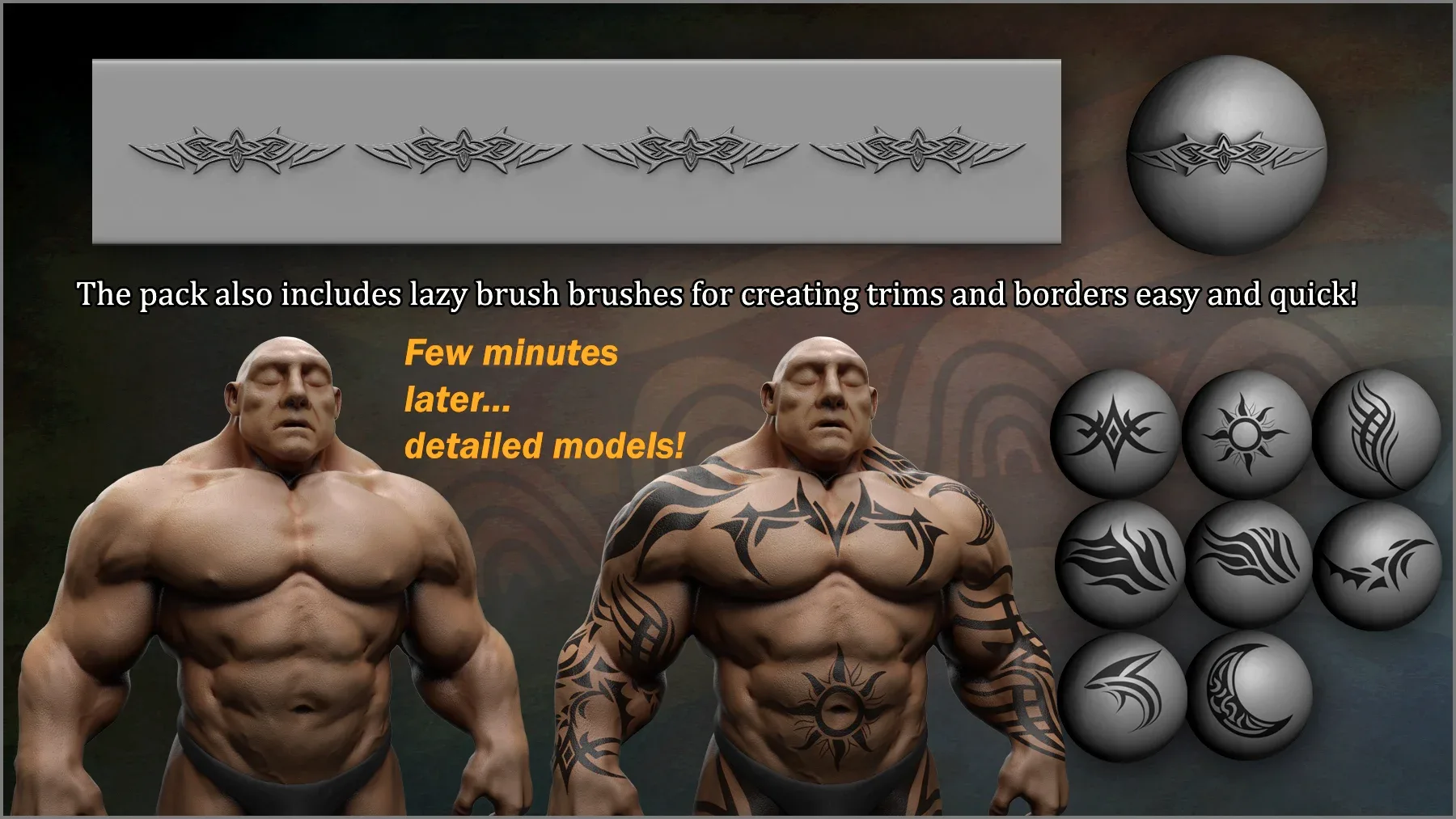 Tribal Maker 300 ZBrush Brushes And 60 Alphas