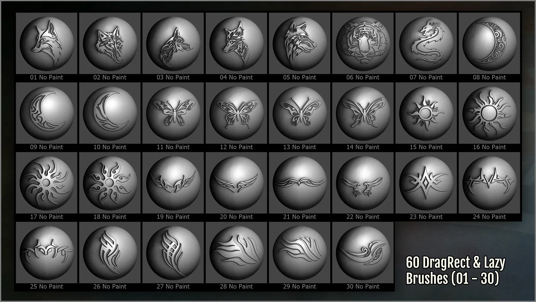 Tribal Maker 300 ZBrush Brushes And 60 Alphas
