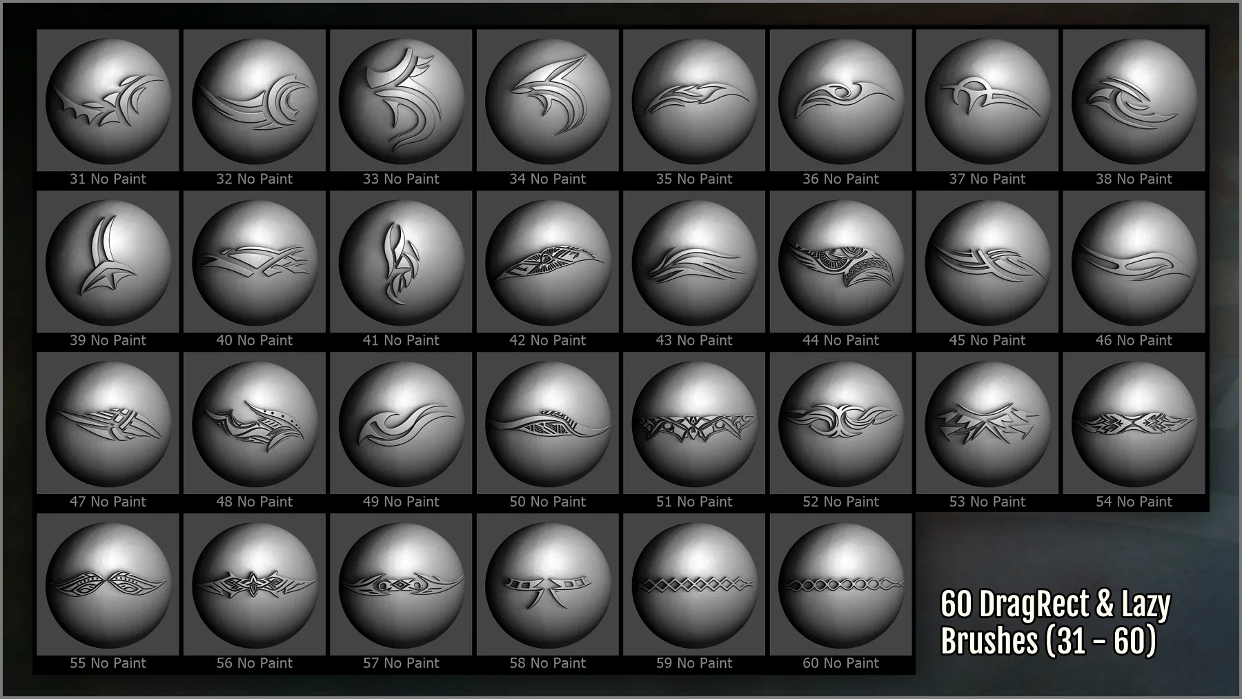 Tribal Maker 300 ZBrush Brushes And 60 Alphas