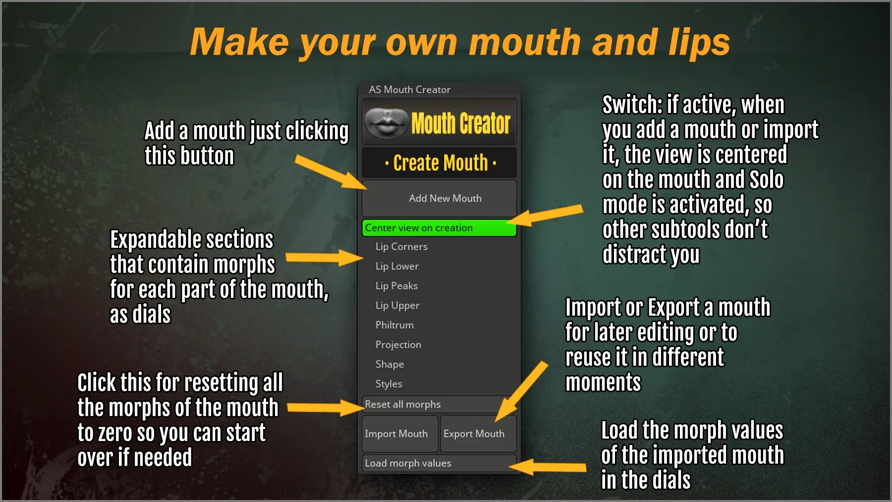 Mouth Creator ZBrush Plugin