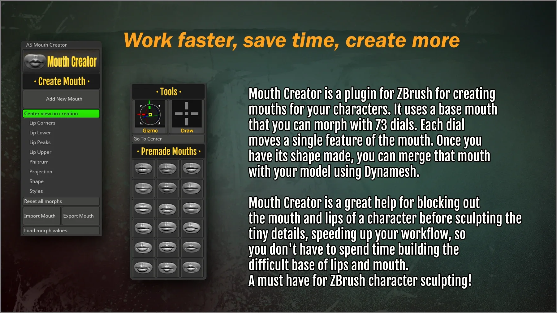 Mouth Creator ZBrush Plugin