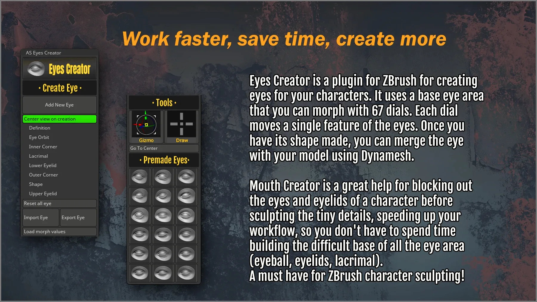 Eyes Creator ZBrush Plugin