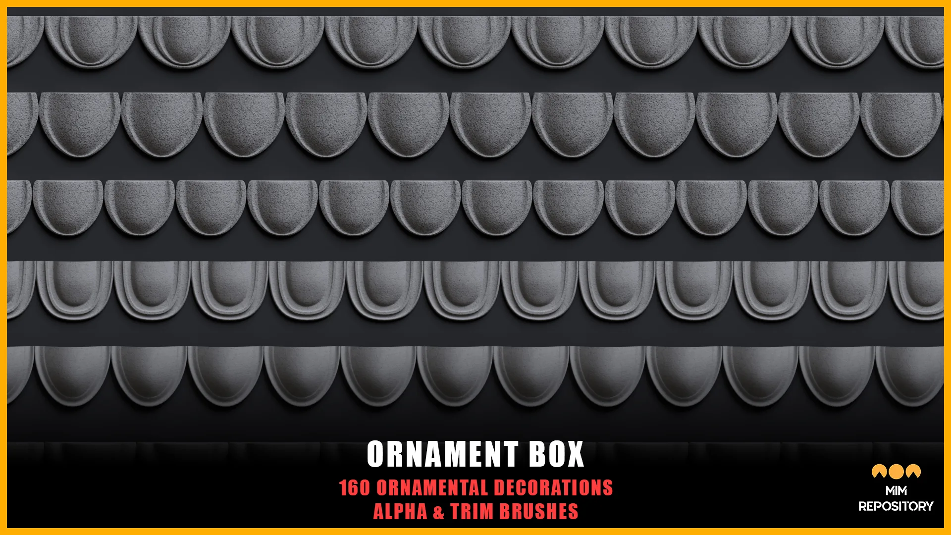 Ornament Box - 160 Ornamental Decorations - Alpha and Trim Brushes