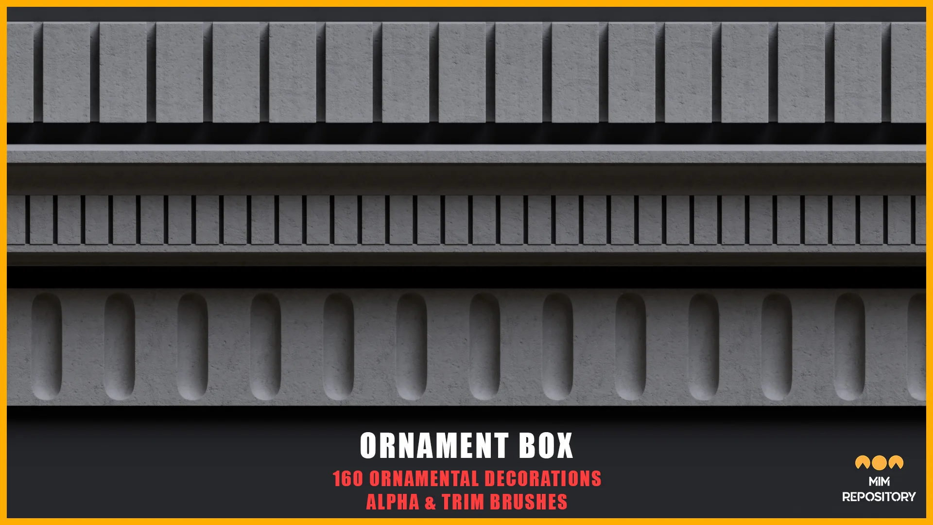 Ornament Box - 160 Ornamental Decorations - Alpha and Trim Brushes