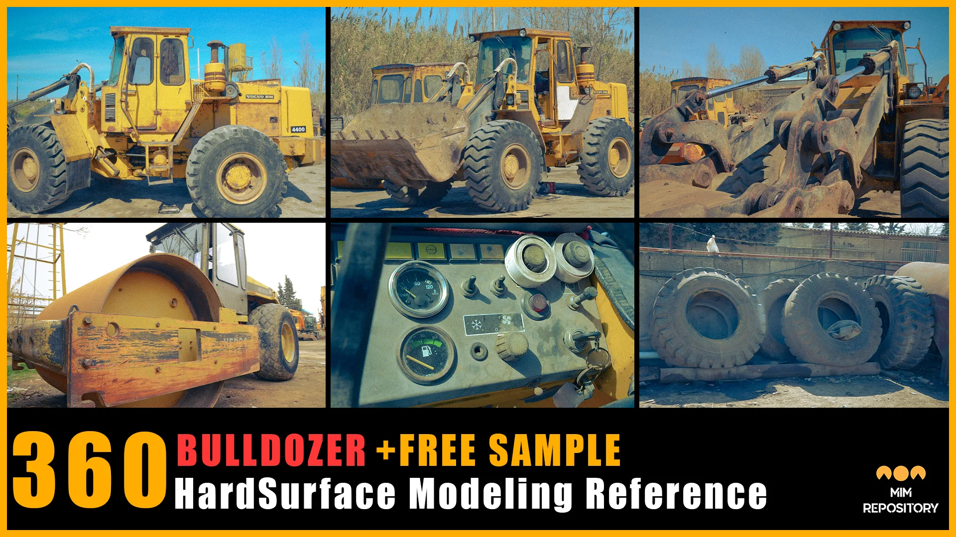 360 Hard surface Modeling Reference Pictures Bulldozer Vol 03