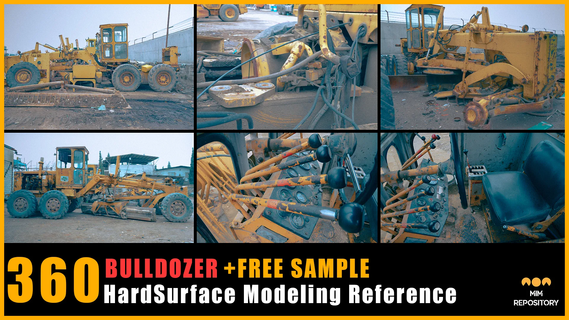 360 Hard surface Modeling Reference Pictures Bulldozer Vol 03