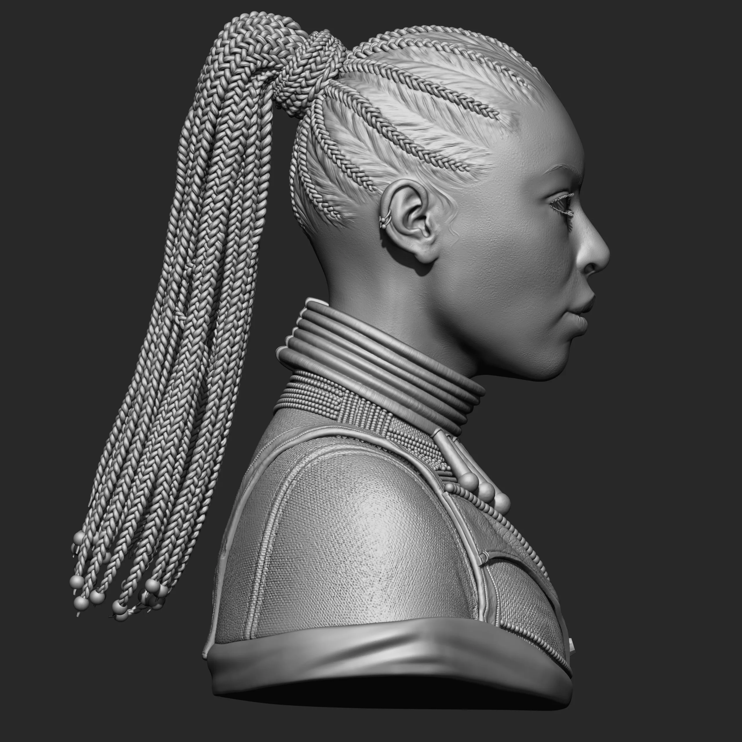 Highpoly Female  Warrior Character Sculpted in Zbrush