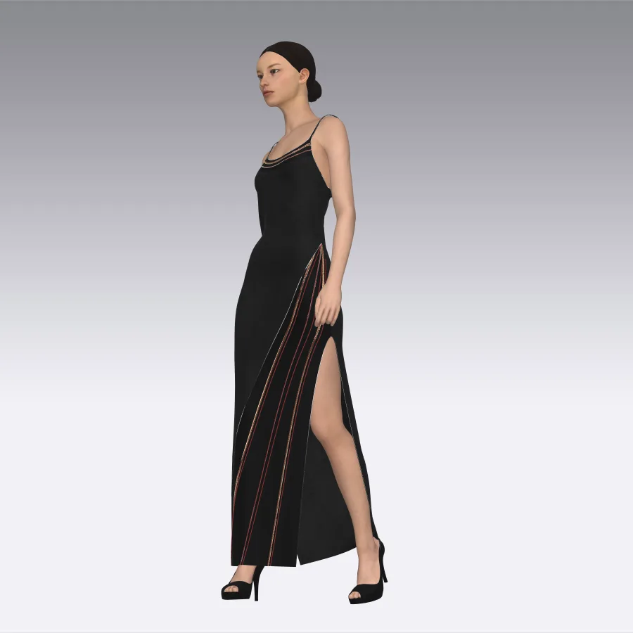maxi dress- Marvelous Designer & Clo3d