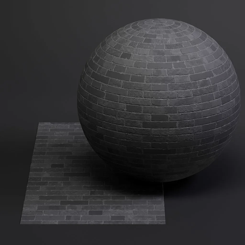 Bricks vol01 Black 8K Seamless PBR Materials