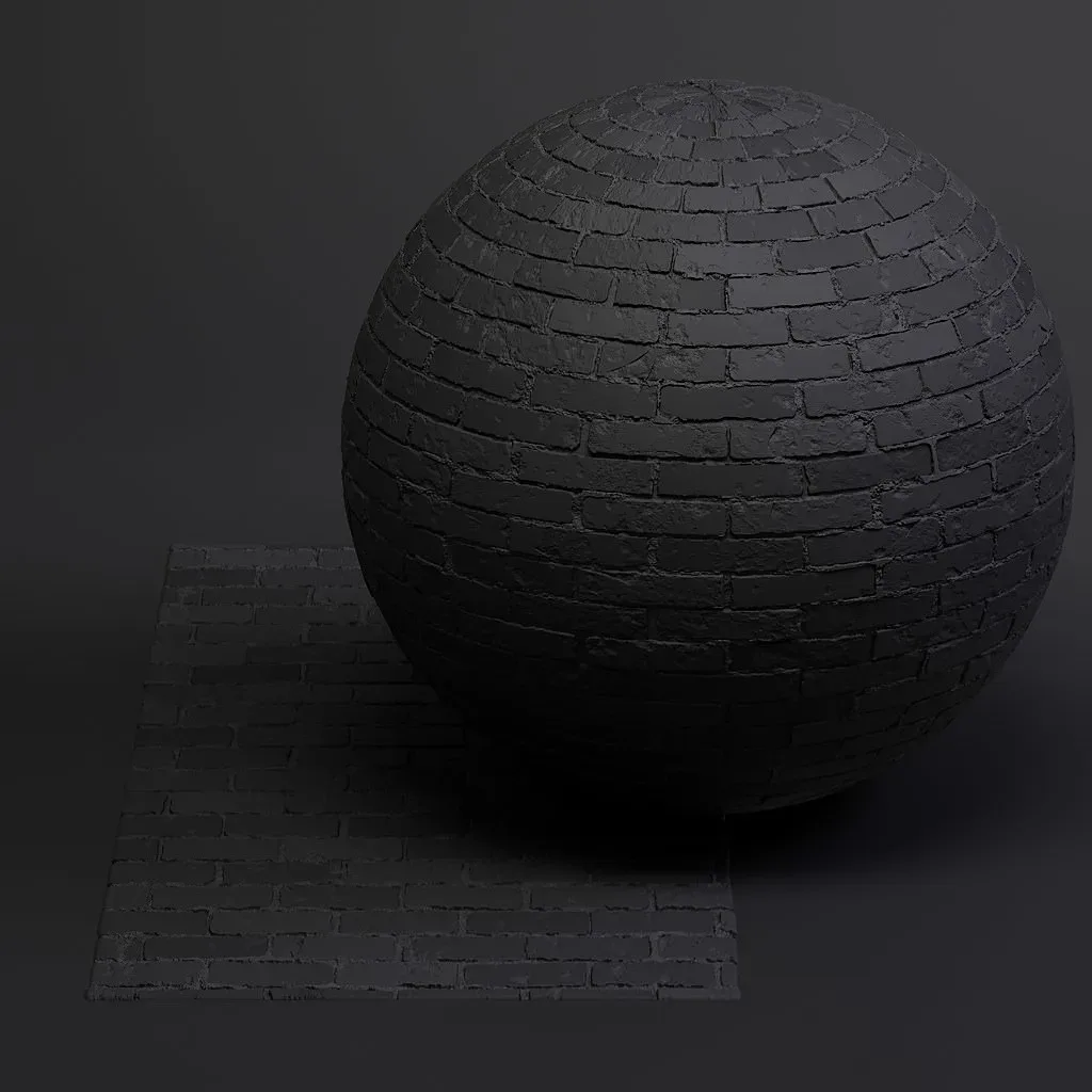 Bricks vol01 Black 8K Seamless PBR Materials