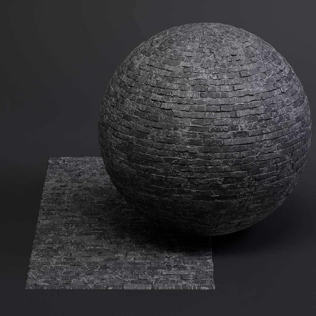 Bricks vol01 Black 8K Seamless PBR Materials