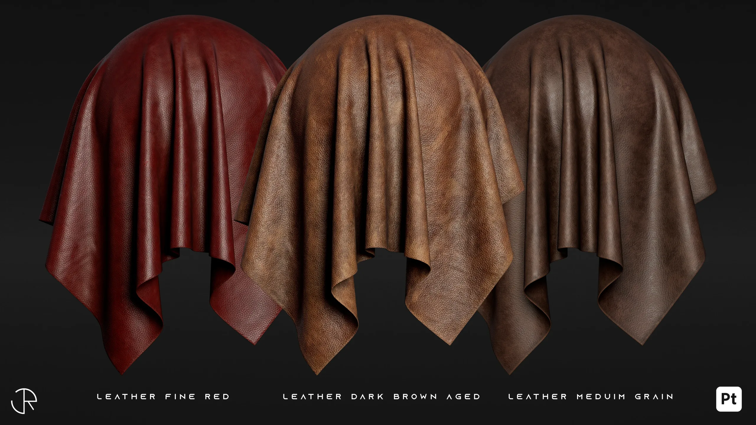 Realistic Leather Smart materials for substance 3d painter Vol 03