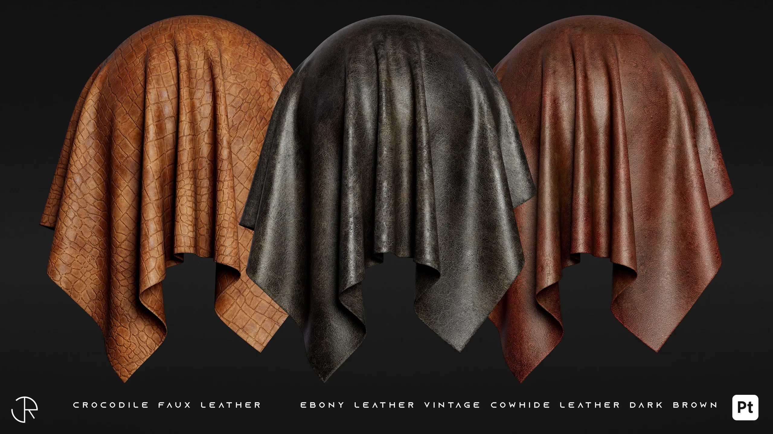 Realistic Leather Smart materials for substance 3d painter Vol 03